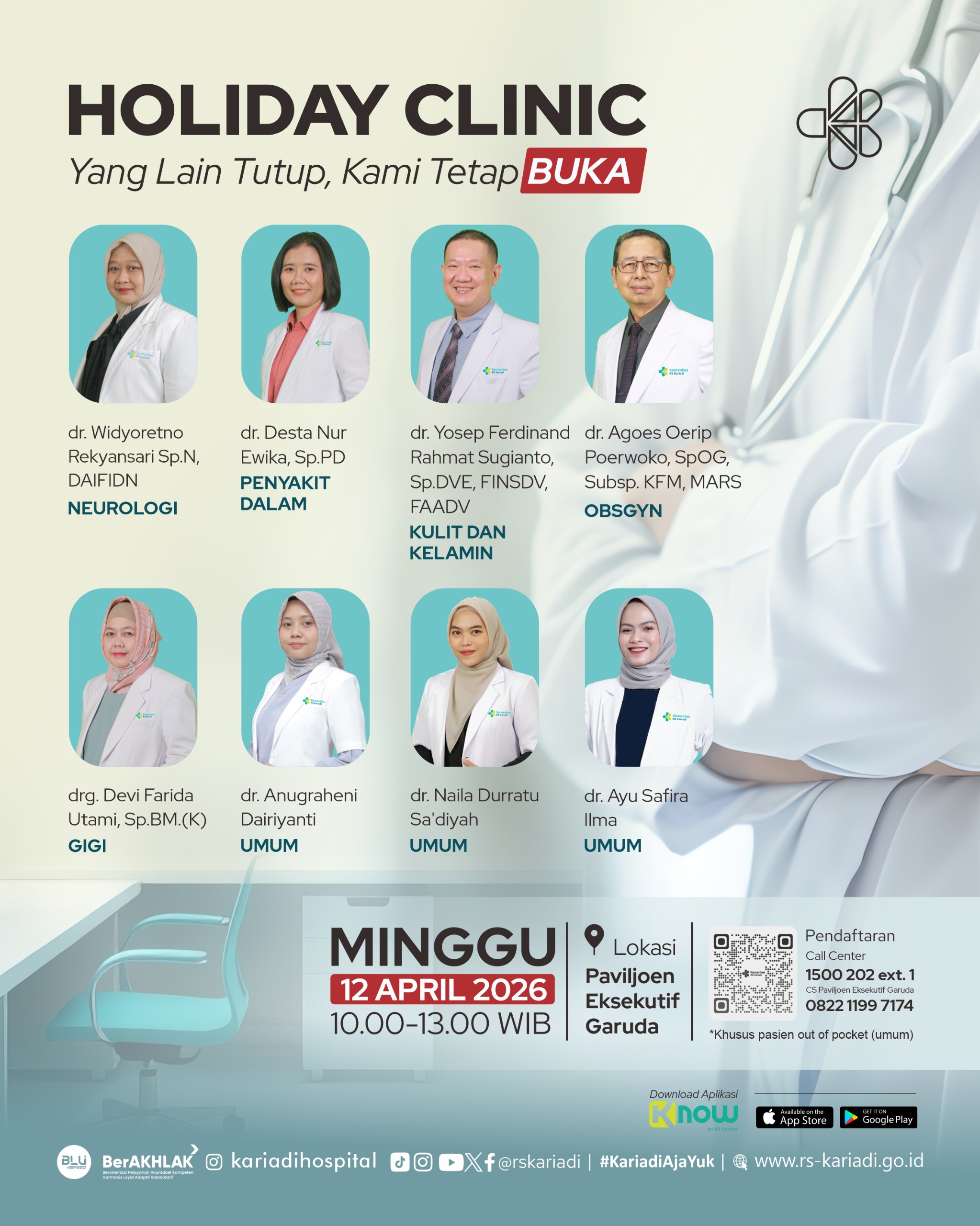 Jadwal Praktik Holiday Clinic 12 April 2026