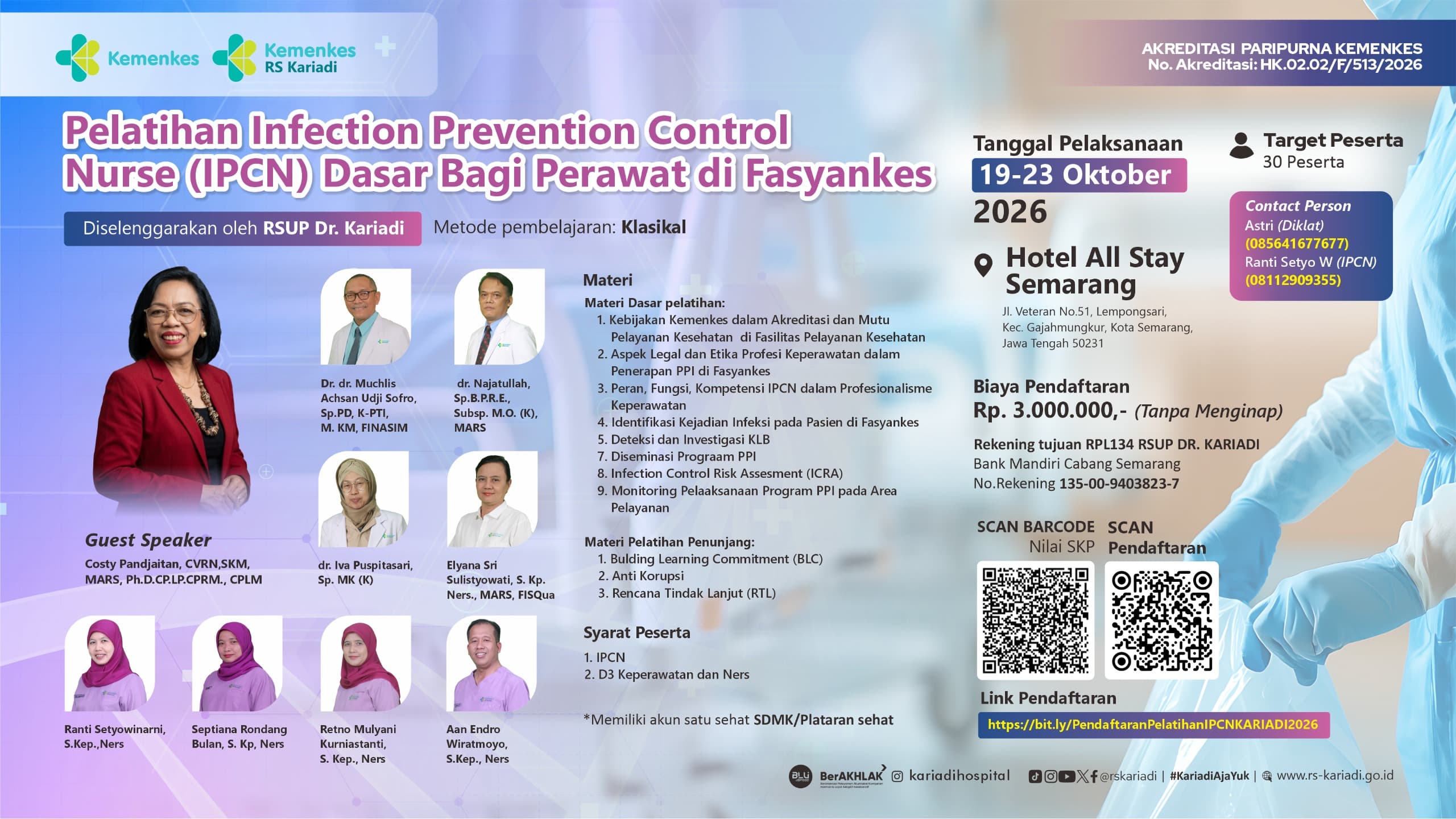 PELATIHAN INFECTION PREVENTION CONTROL NURSE (IPCN) TAHUN 2026