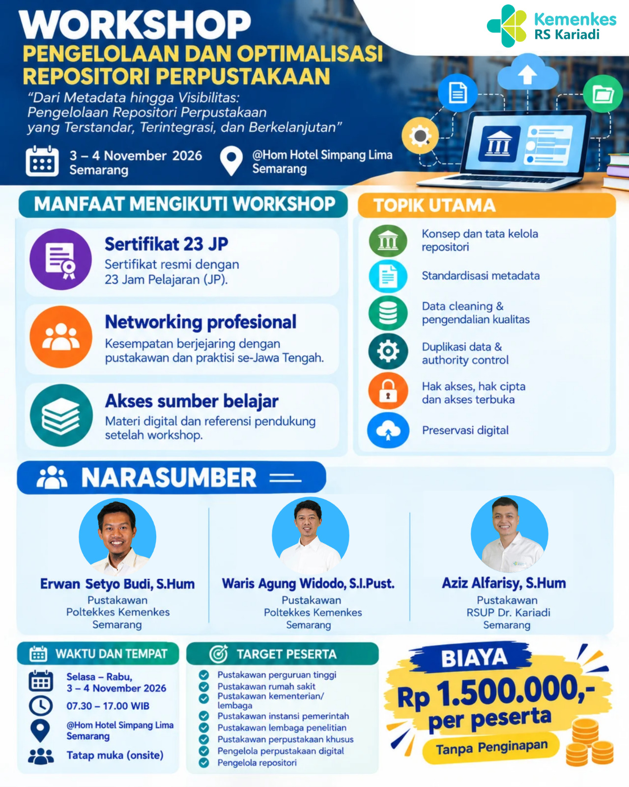 WORKSHOP PENGELOLAAN DAN OPTIMALISASI REPOSITORI PERPUSTAKAAN 2026