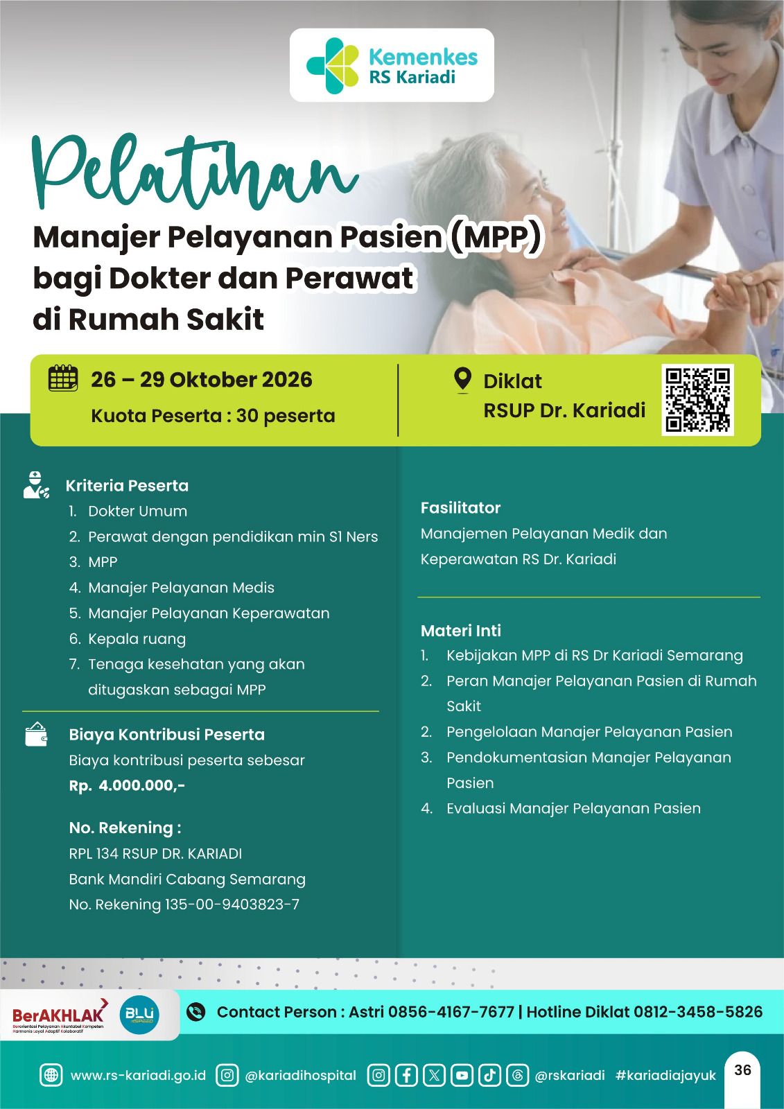 Gambar Konten PELATIHAN MANAJER PELAYANAN PASIEN BAGI DOKTER DAN PERAWAT