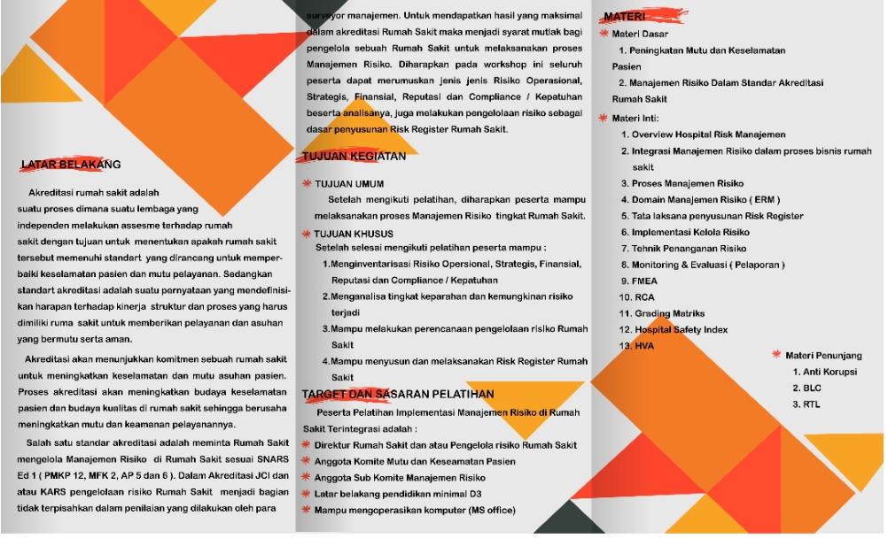 Pelatihan Manajemen Risiko RS Terintegrasi